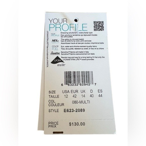 Profile by Gottex Women's Molded
Underwire Bra Tribal one piece size 12 NWT - Picture 4 of 12